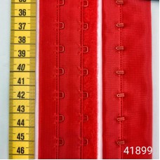 лента с крючками +петли 2х1,  красная | furnitura.com.ua