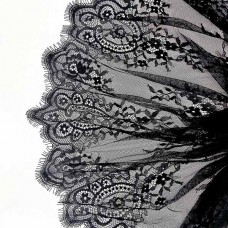 Кружево Zira шантильи черное, шир 40 см | furnitura.com.ua