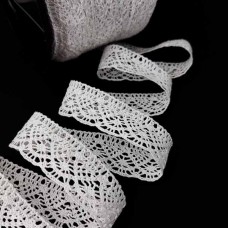 Кружево Кроше   белое, ширина 2,5 см  | furnitura.com.ua