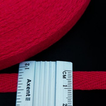 Тесьма х/б (кіперна) червона, 10мм - furnitura.com.ua
