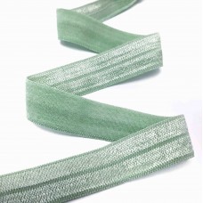 Стрейч бейка пополамка светло-зеленая №003, 16 мм  | furnitura.com.ua