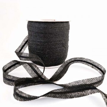 кромка флізелінова чорна з лізуючою стрічкою 15мм - furnitura.com.ua