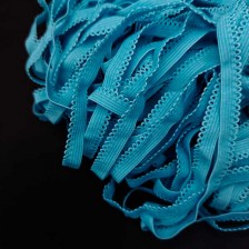 Резинка ажурна білизняна 10 мм блакитна,25 м