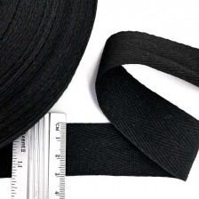Тесьма х/б (кіперна) Чорна, 30мм