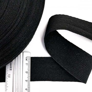 Тесьма х/б (кіперна) Чорна, 30мм - furnitura.com.ua
