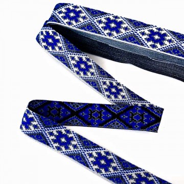 Стрічка з українським орнаментом, 2 см - furnitura.com.ua