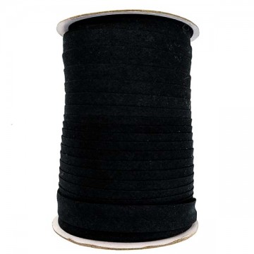 Косая бейка черная, 15 мм - furnitura.com.ua