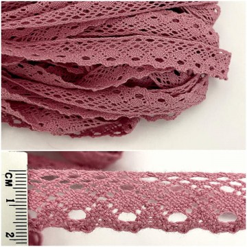 Кружево кроше пудра, 2 см - furnitura.com.ua
