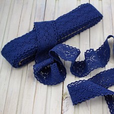 Мереживо кроше синє, 4 см | furnitura.com.ua