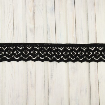 Кружево Кроше черное, 5 см - furnitura.com.ua