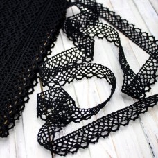 Мереживо кроше чорне, 2 см | furnitura.com.ua