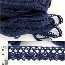 Мереживо кроше синє, 1.5 см  | furnitura.com.ua