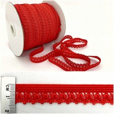 Резинка ажурна білизняна червона, 14 мм