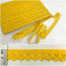 резинка ажурная бельевая желтая, 14 мм