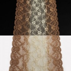 Кружево Италия меланж коричневое, 17 см | furnitura.com.ua