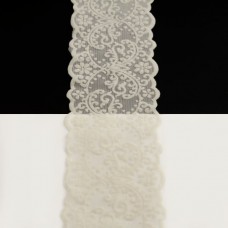 Кружево Италия арт.129 экру+велюр, шир 8 см, боб 10 м | furnitura.com.ua