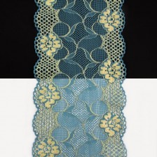Кружево Италия арт.152 син+св желт, шир 16 см, боб 10 м