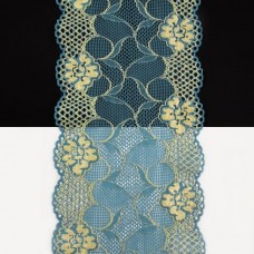 Кружево Италия арт.152 син+св желт, шир 16 см, боб 10 м | furnitura.com.ua