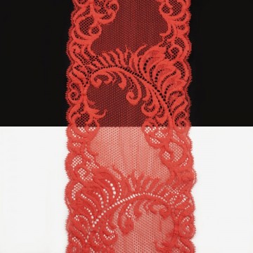 Кружево Италия арт.163 темн-коралловое, шир 14 см, боб 10 м - furnitura.com.ua