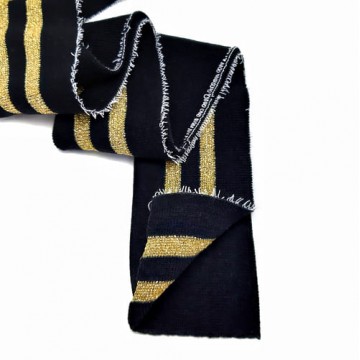 Резинка довяз, чорна+2 золоті смужки - furnitura.com.ua