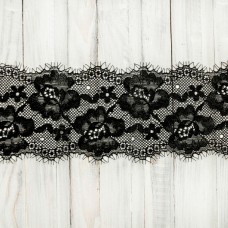 кружево ТТ стрейч, черное, 7 см | furnitura.com.ua