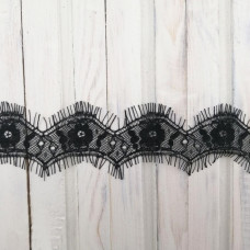 кружево ТТ шантильи, черное,  3-4 см | furnitura.com.ua
