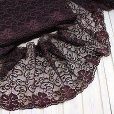 кружево французское коричневое, 20 см | furnitura.com.ua