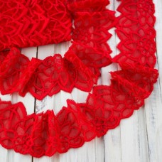 кружево французское красное, 5 см | furnitura.com.ua