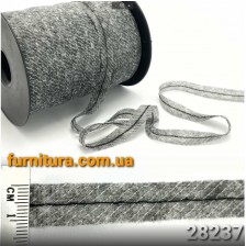 кромка флизелиновая черная с усилителем строчки, 1.2 см 