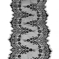 кружево Zira шантильи черное, 30 см | furnitura.com.ua