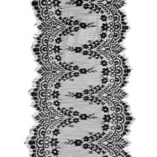 кружево Zira шантильи черное, 27 см | furnitura.com.ua