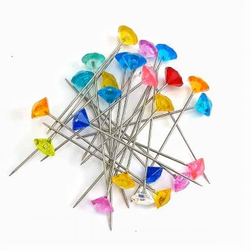 булавка хрусталик цветная, 45мм - furnitura.com.ua