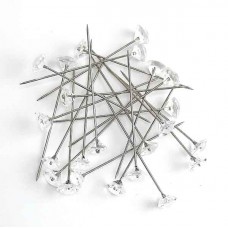 булавка хрусталик белая, 45мм | furnitura.com.ua