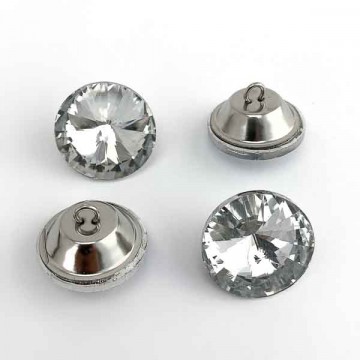 Пуговица мебельная - стекло+метал, 26 мм - furnitura.com.ua