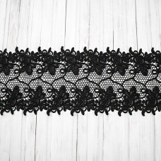 мереживо ТТ ришельє чорне, 15 см | furnitura.com.ua