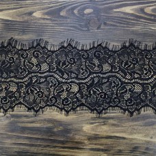 кружево Zira шантильи, черное 11 см | furnitura.com.ua