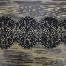 Кружево Zira шантильи, черное 13 см | furnitura.com.ua