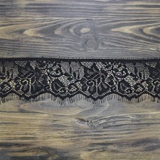кружево Zira шантильи, черное  6 см | furnitura.com.ua