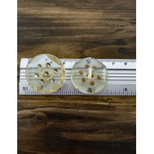 пуговица F L46/полуножка, прозрачная+7стразиков по центру, уп.50 шт