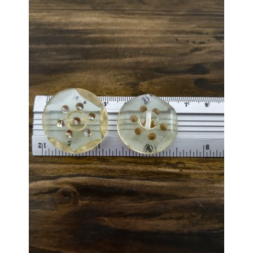 пуговица F L46/полуножка, прозрачная+7стразиков по центру, уп.50 шт - furnitura.com.ua