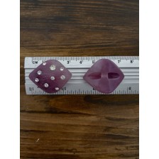 пуговица F L52/полуножка, листик+стразы, фрезовая, уп.50 шт