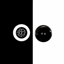 Пуговица черно-белая, 23 мм