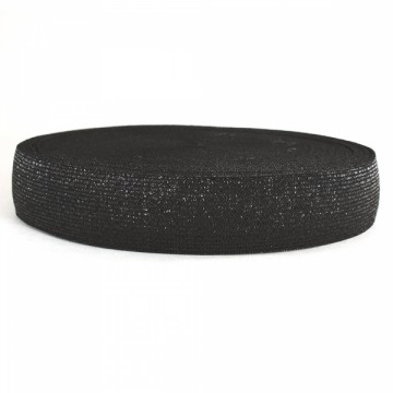 Гумка люрекс 3 см. чорний+люрексове чорне. - furnitura.com.ua