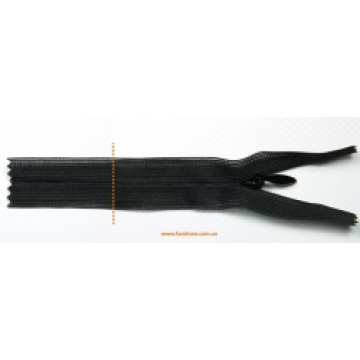 Молния YKK потайная 40 см - 580 - черная. - furnitura.com.ua