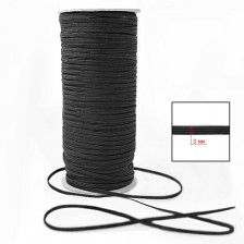 Резинка білизняна чорна, 3 мм