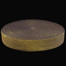 Гумка люрекс 4 см. темно-коричневий+люрексове золото.