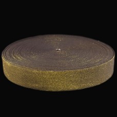 Гумка люрекс 4 см. темно-коричневий+люрексове золото. | furnitura.com.ua