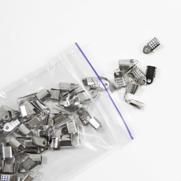 Крепление-зажим для бижутерии, 4 мм, серебро - furnitura.com.ua