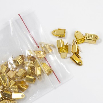 Крепление-зажим для бижутерии 4 мм, золото - furnitura.com.ua