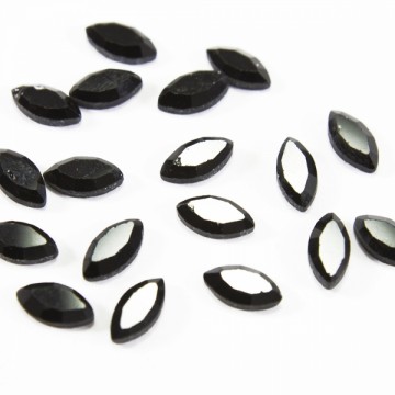 Стразы клеевые листик черные, 3х8 мм - furnitura.com.ua